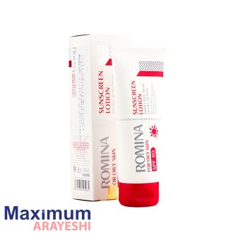 لوسیون ضد آفتاب بی رنگ SPF90 مناسب پوست چرب رومینا 75 میل