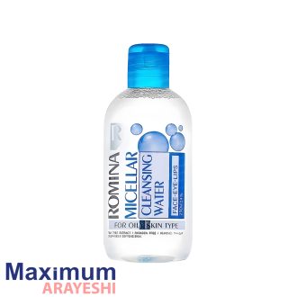 محلول پاک کننده آرایش چشم، لب و صورت مناسب پوست چرب و جوش دار رومینا 250 میل